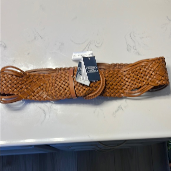 Braided Leather Belt - Tan. Abercrombie and fitch. Womens M/L NWT main image 6